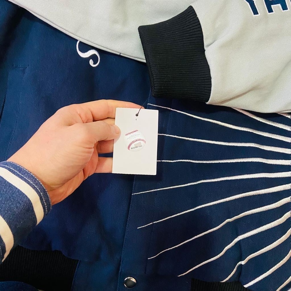 Vintage retro Ny New York Yankees embroidered letterman varsity jacket coat - Picture 9 of 13